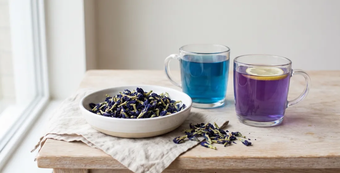 Blue Pea (Butterfly Pea) Flower: Natural Blue and Tea-Bag-Cut Spec