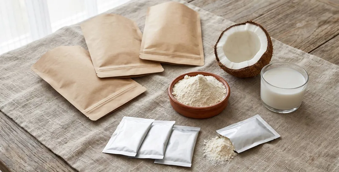 Private Label Coconut Milk Powder: Sachets, Pouches, Barrier Film and MOQ